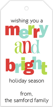 Merry and Bright Hanging Gift Tag