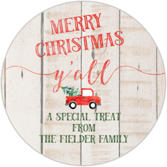Merry Christmas Y'all Gift Sticker