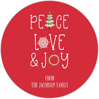 Peace Love & Joy Gift Sticker
