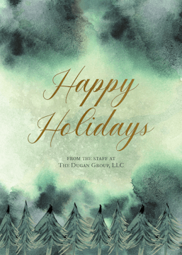 Watercolor Holiday Trees Greeting Card