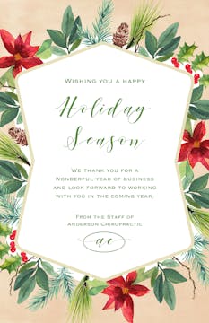 Fashioned Foliage Holiday Greeting Card