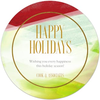 Shades of Red and Green Circle Holiday Greeting Card