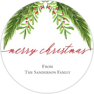 Holiday Branchlets Gift Sticker