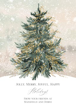 Glistening Treetop Holiday Greeting Card