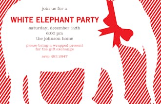 White Elephant Party Invitation 