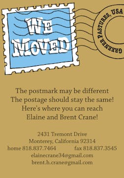 Postmarked Moving Announcement Postcard