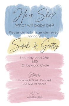Painterly Gender Reveal Invitation