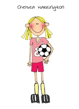 Personalized Character Soccer Folded Note