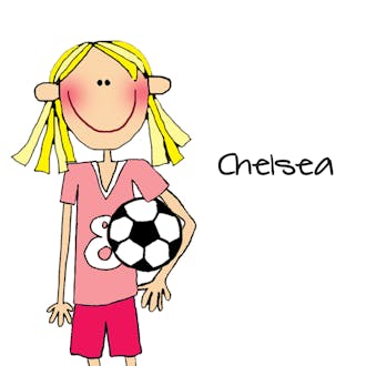 Personalized Character Soccer Square Flat Sticker