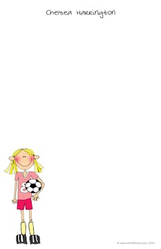 Personalized Character Soccer Notepad