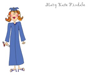 Personalized Character Graduation Girl Flat Note