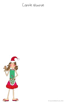 Personalized Character Holiday Cookies Notepad