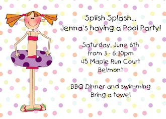 Personalized Character Pool Party Invitation