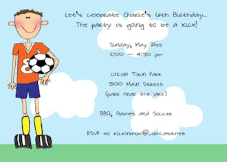 Personalized Character Soccer Boy Invitation