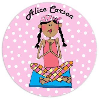 Personalized Character Yoga Round Sticker