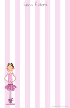 Personalized Character Ballerina Notepad