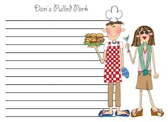 Personalized Character BBQ Lined Flat Note