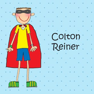 Personalized Character Super Hero Square Folded Calling Card