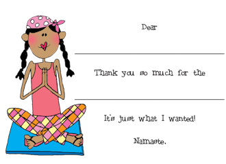 Personalized Character Yoga Fill-In Notecard