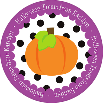 Scallop Circle Pumpkin Halloween Sticker