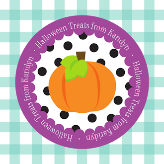 Scallop Circle Pumpkin Halloween Enclosure Card