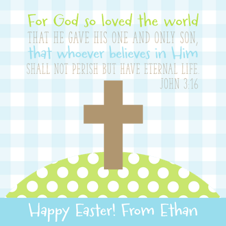 Cross on a Hill Easter Boy Enclosure Card