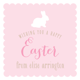 Easter Bunny Silhouette Pink Gift Sticker