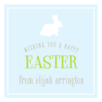 Easter Bunny Silhouette Blue Gift Sticker