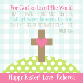 Cross on a Hill Easter Girl Gift Sticker