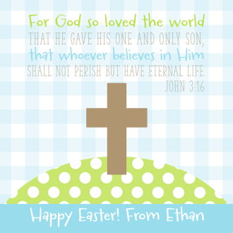 Cross on a Hill Easter Boy Gift Sticker
