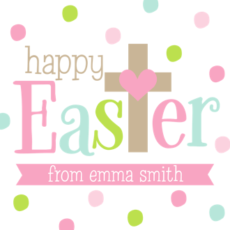 Happy Easter Dots Gift Sticker