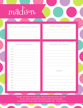 Dots Daily Schedule Notepad
