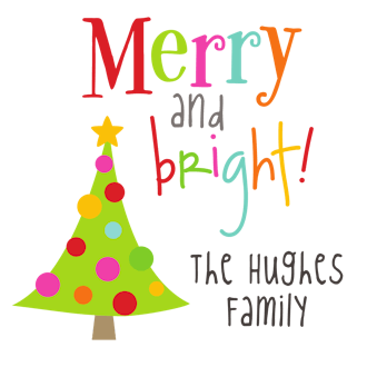 Merry and Bright Square Gift Sticker
