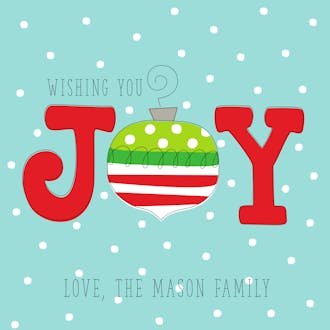 Joy Ornament Square Gift Sticker