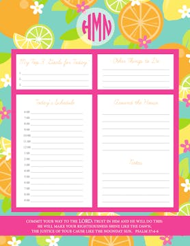 Hello Summer Daily Schedule Notepad