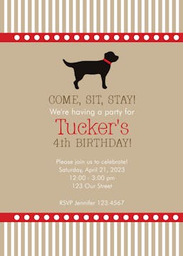 Tucker Dog Invitation