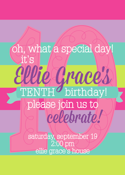 Tenth Birthday Invitation