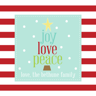 Joy Love Peace Christmas Gift Sticker