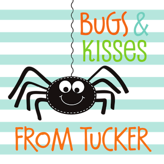 Bugs and Kisses Halloween Blue Gift Sticker