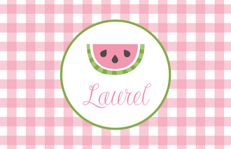 Pink Gingham Watermelon Placemat