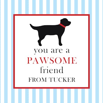 Pawsome Black Labrador Valentine Sticker