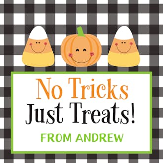 No Tricks Just Treats Candy Enclosure Card