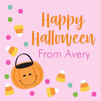 Halloween Bucket & Candy Pink Enclosure Card