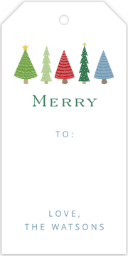 Cute Christmas Trees Hanging Gift Tag