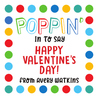 Poppin' Primary Valentine Sticker