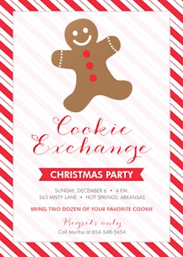 Cookie Exchange Holiday Invitation