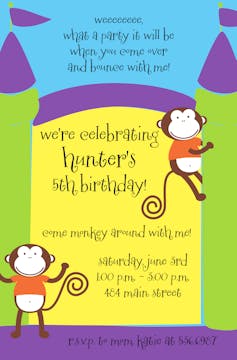 Monkey Bounce Invitation