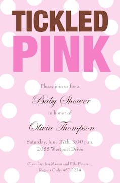 Tickled Pink Invitation