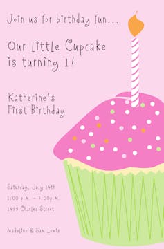 Cupcake Girl Invitation