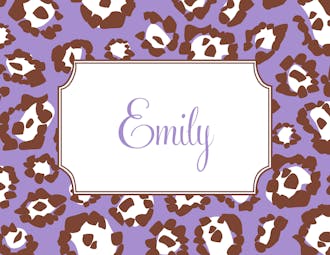 Lilac Leopard Folded Note